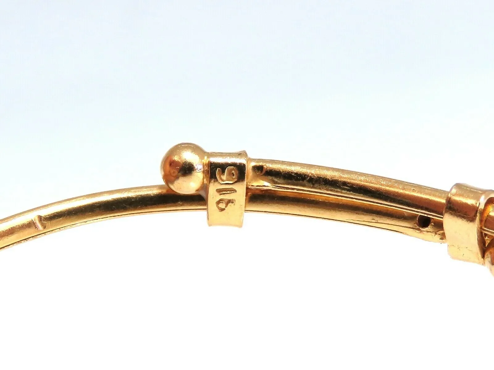 18kt Twin Girl's Bangle Bracelets Adjustable Interlocking Vintage Mod