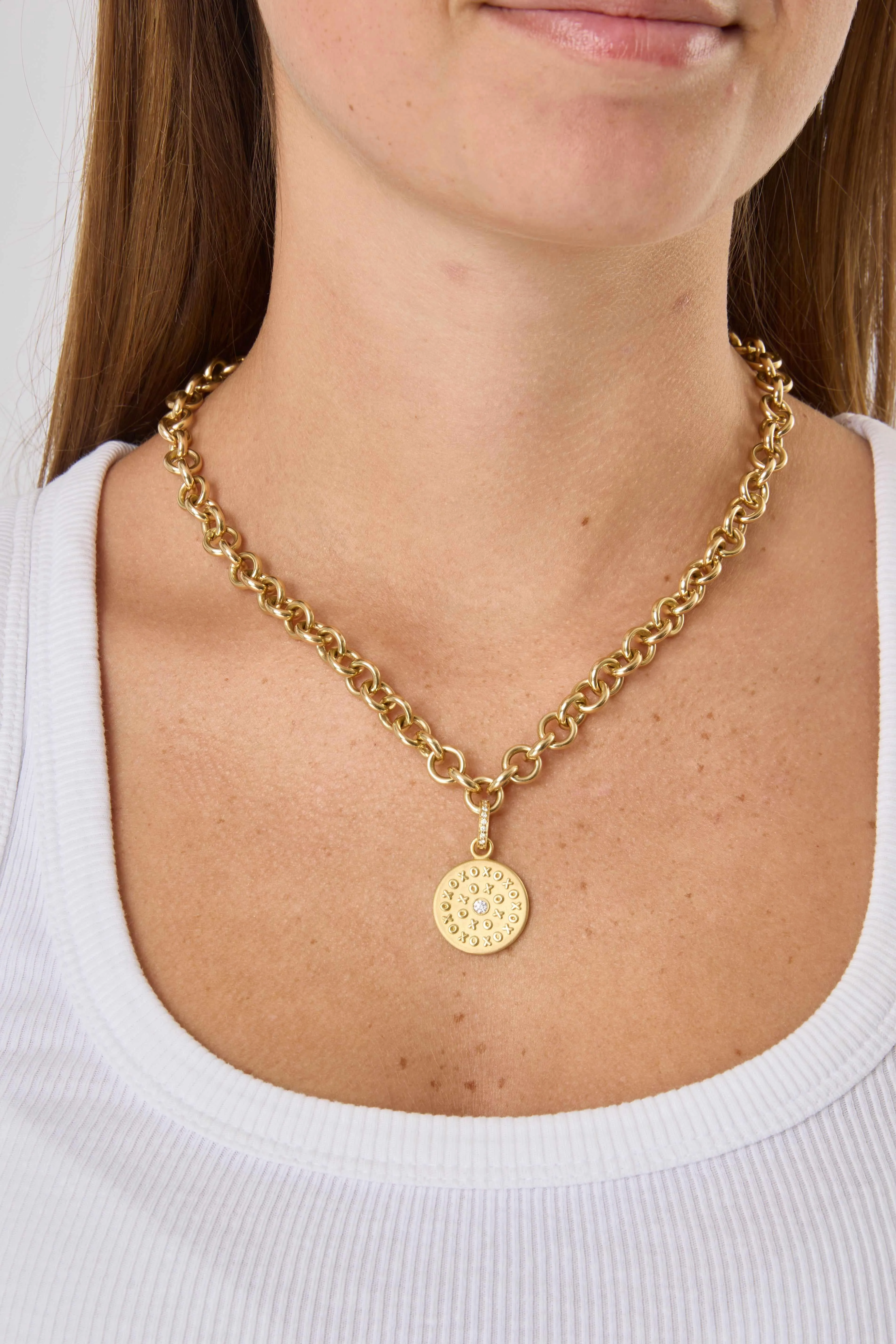 18KY XO Coin Charm