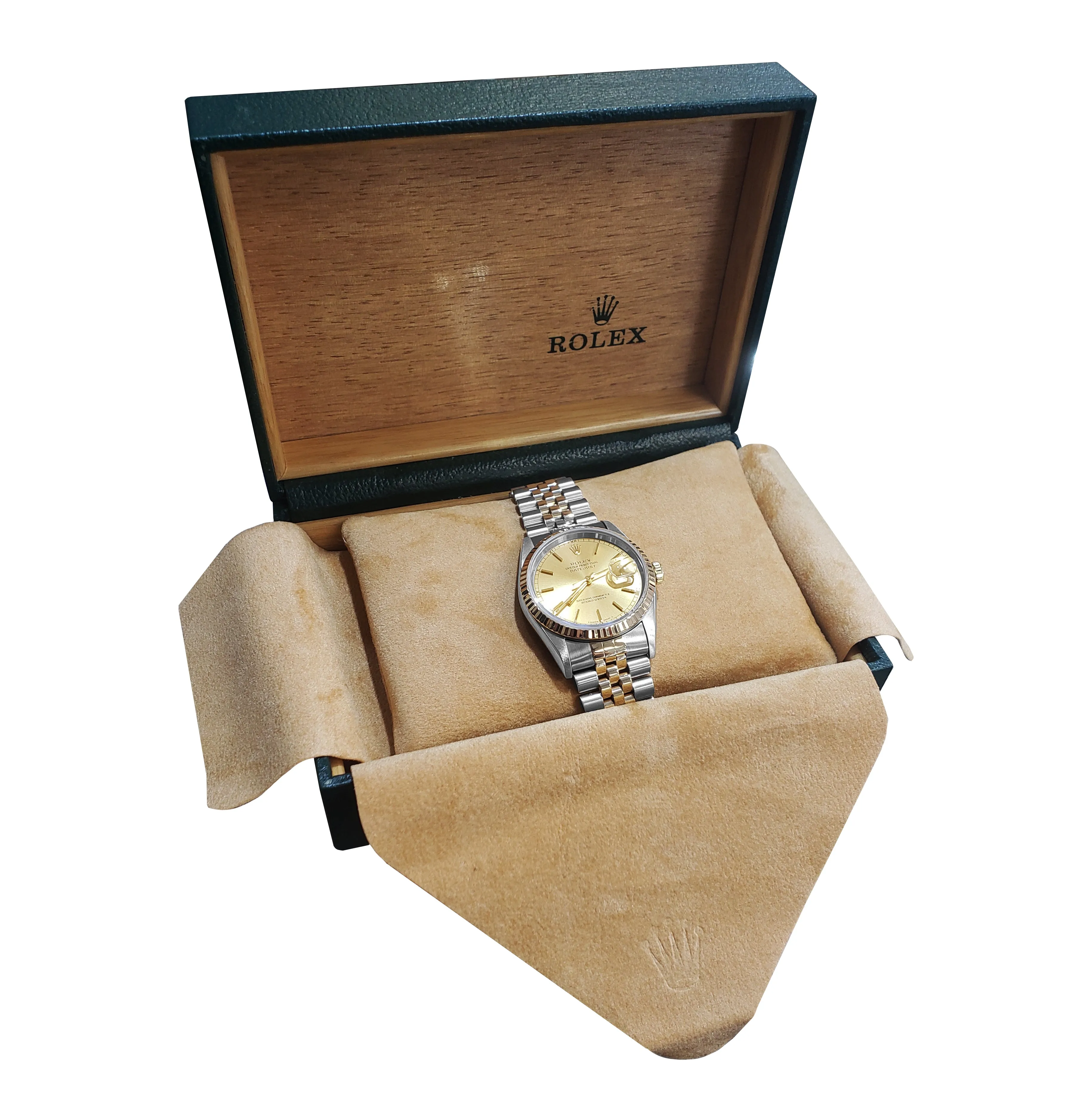 1995 Rolex DateJust 36mm Two-Tone Champagne Steel Gold Jubilee Watch 16233