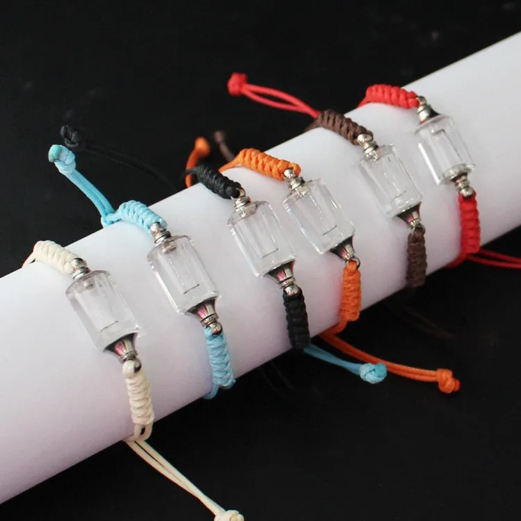 1PC Crystal Vial Bracelets  Wishing bracelets Premade Woven Cotton Bracelet  Name on Rice Bracelet Mothers Day Gift