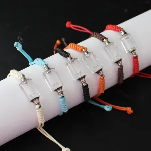1PC Crystal Vial Bracelets  Wishing bracelets Premade Woven Cotton Bracelet  Name on Rice Bracelet Mothers Day Gift