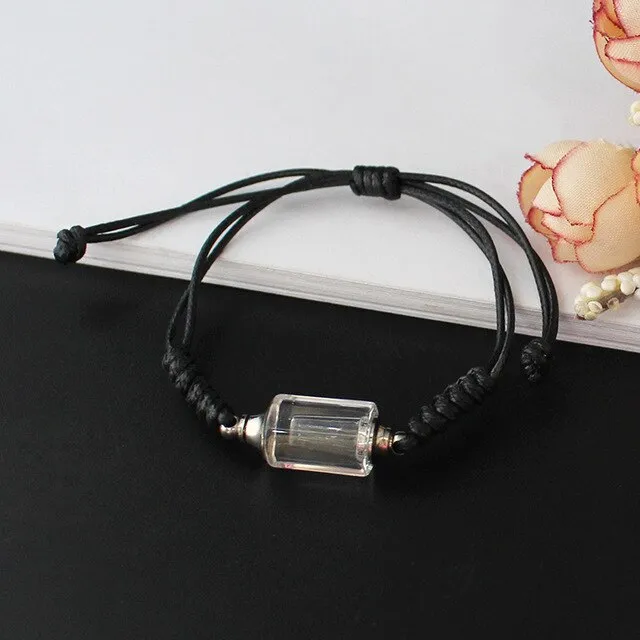 1PC Crystal Vial Bracelets  Wishing bracelets Premade Woven Cotton Bracelet  Name on Rice Bracelet Mothers Day Gift