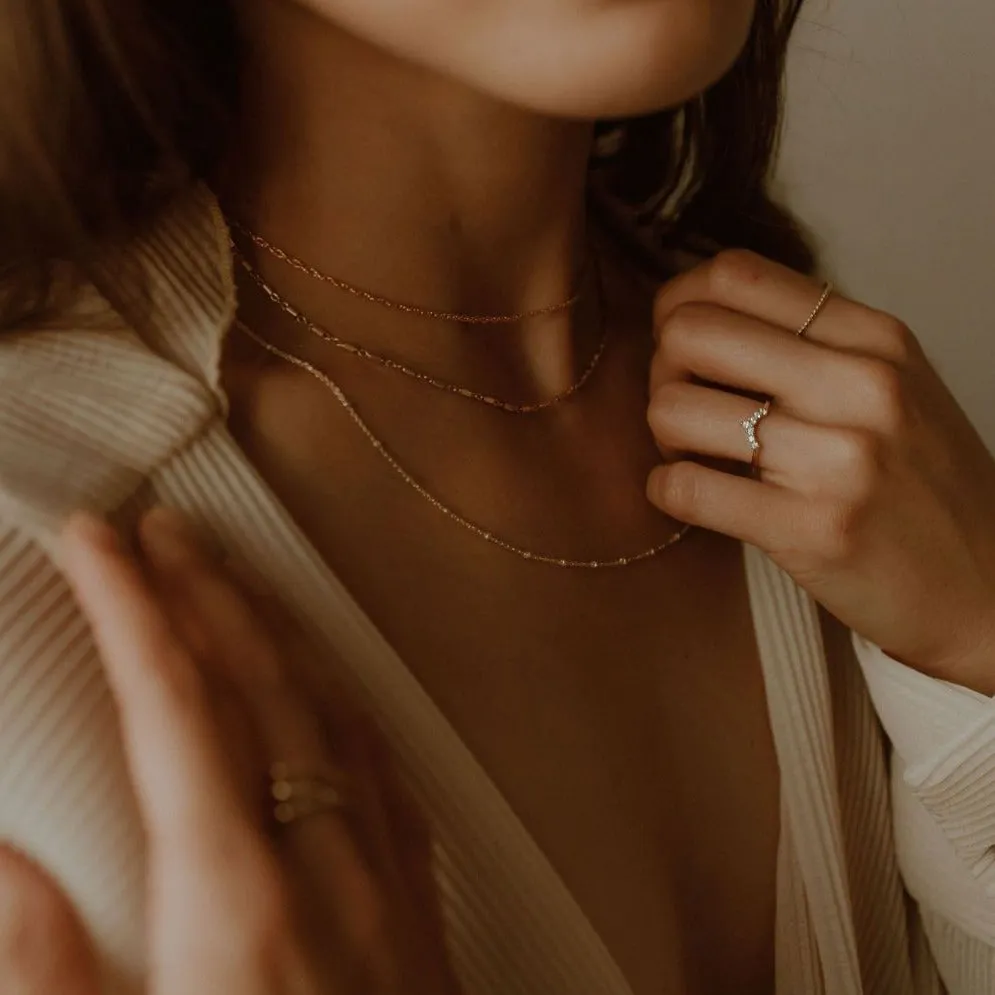 2-Tone Ball Chain Long Necklace