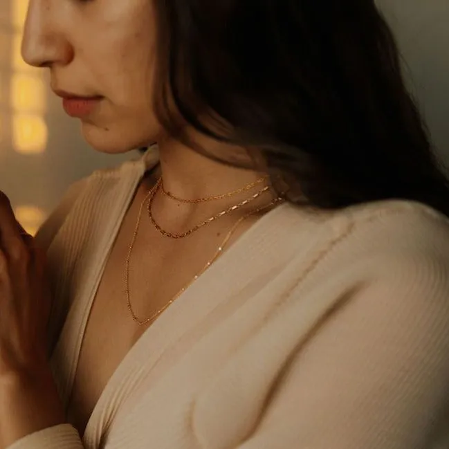 2-Tone Ball Chain Long Necklace
