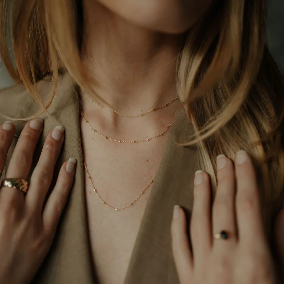 2-Tone Ball Chain Long Necklace