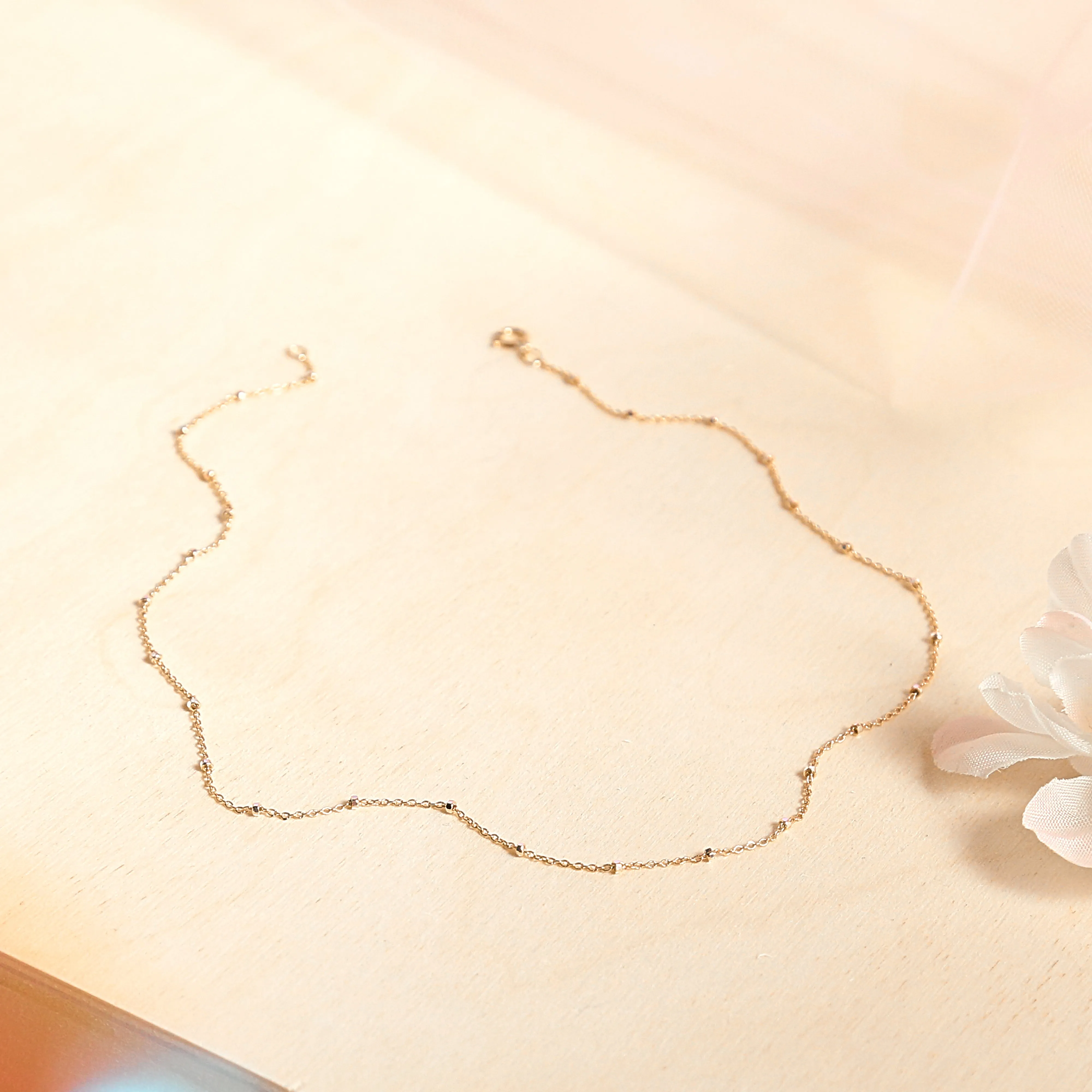 2-Tone Ball Chain Long Necklace