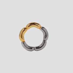2-Tone Geometric Floral Ring