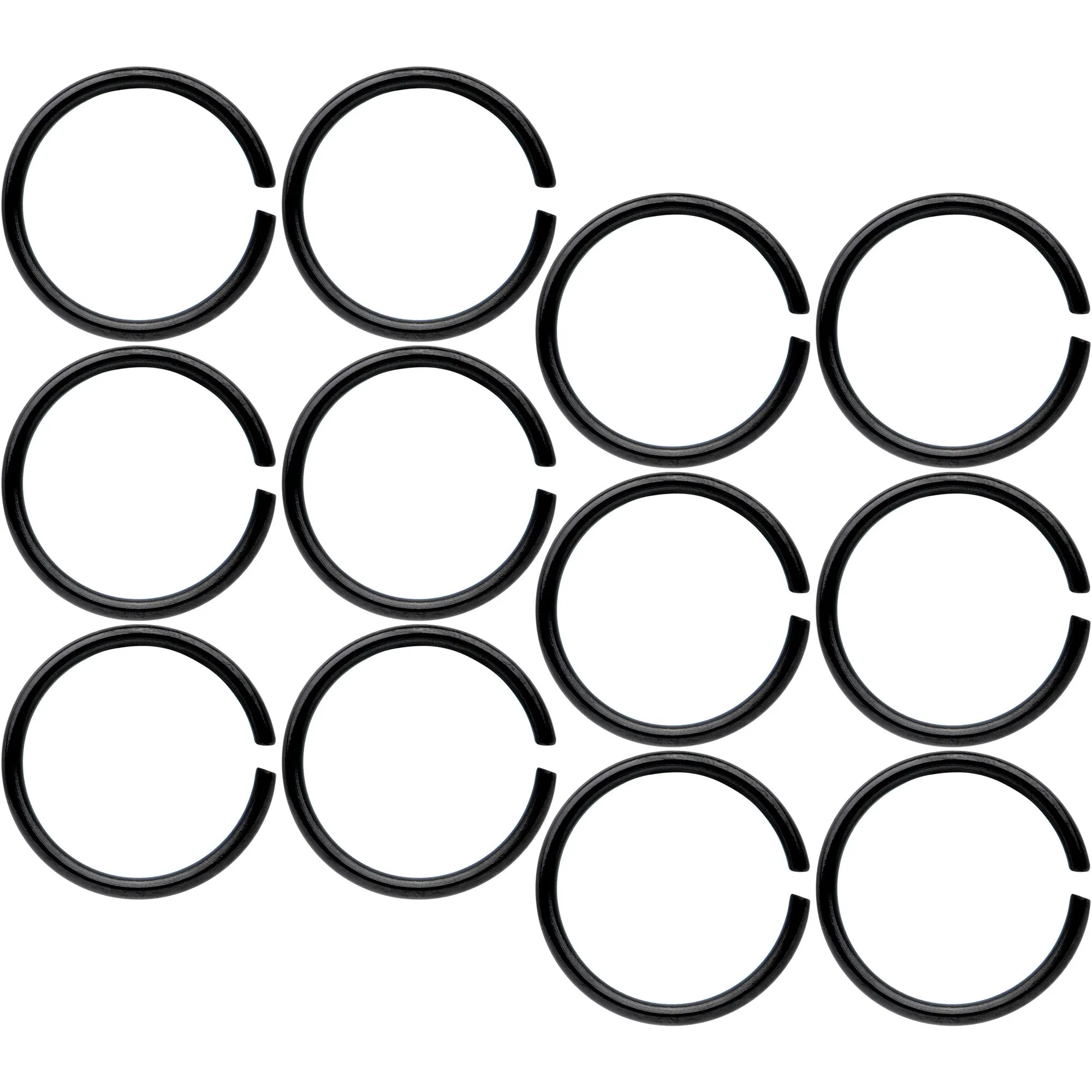20 Gauge 5/16 Black Anodized Seamless Circular Ring Set of 12