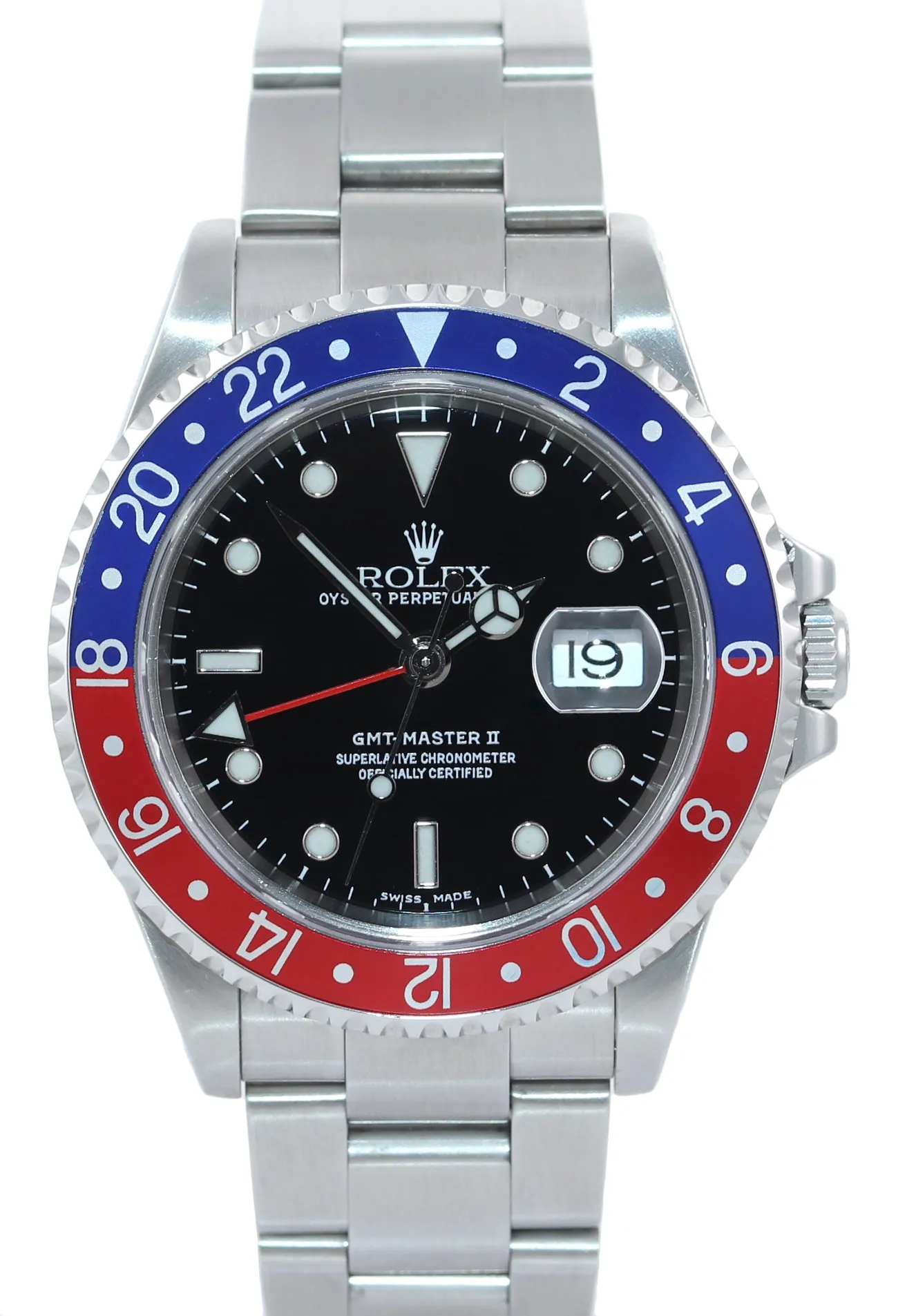 2001 MINT Rolex GMT-Master II Pepsi Steel Blue Red 16710 Watch Watch SEL Box