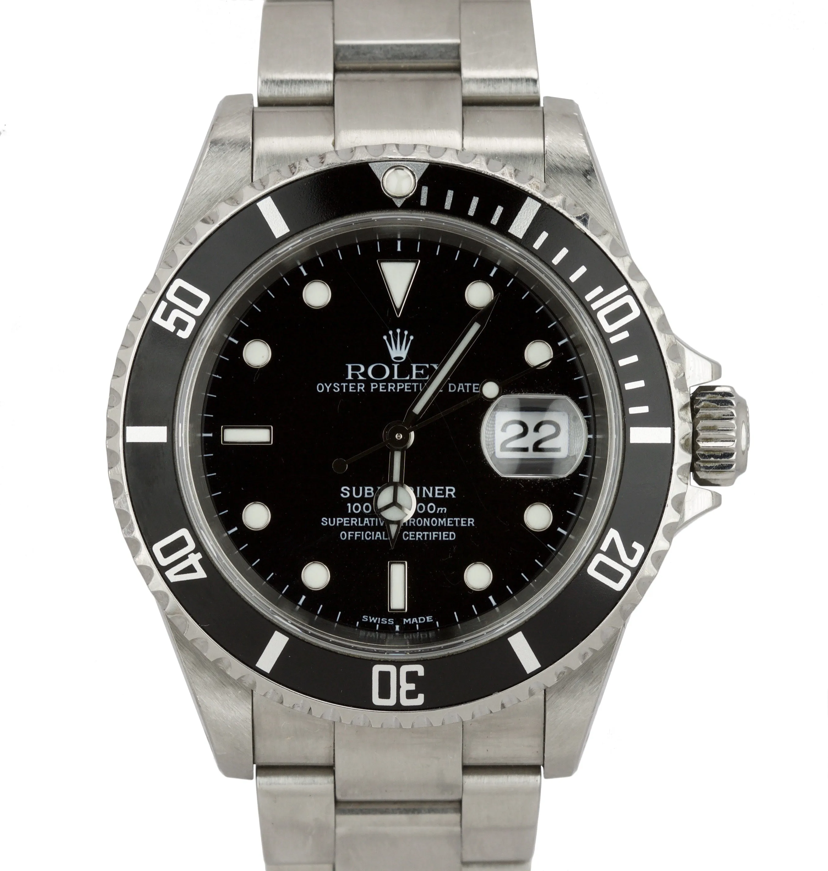 2003 UNPOLISHED BOX PAPERS Rolex Submariner Date Stainless 40mm Watch 16610 SEL