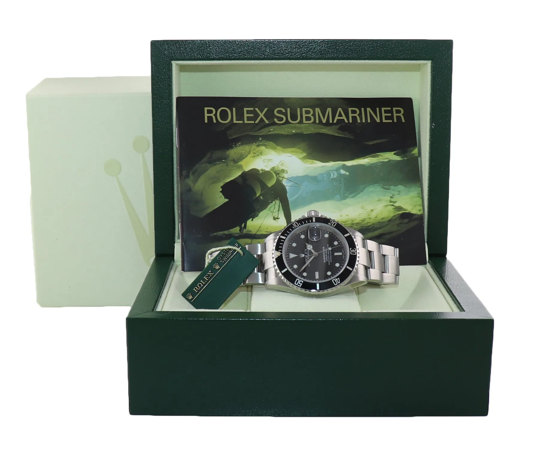 2004 Rolex Submariner 16610 Steel Black Dial 40mm No Holes Case Watch Box