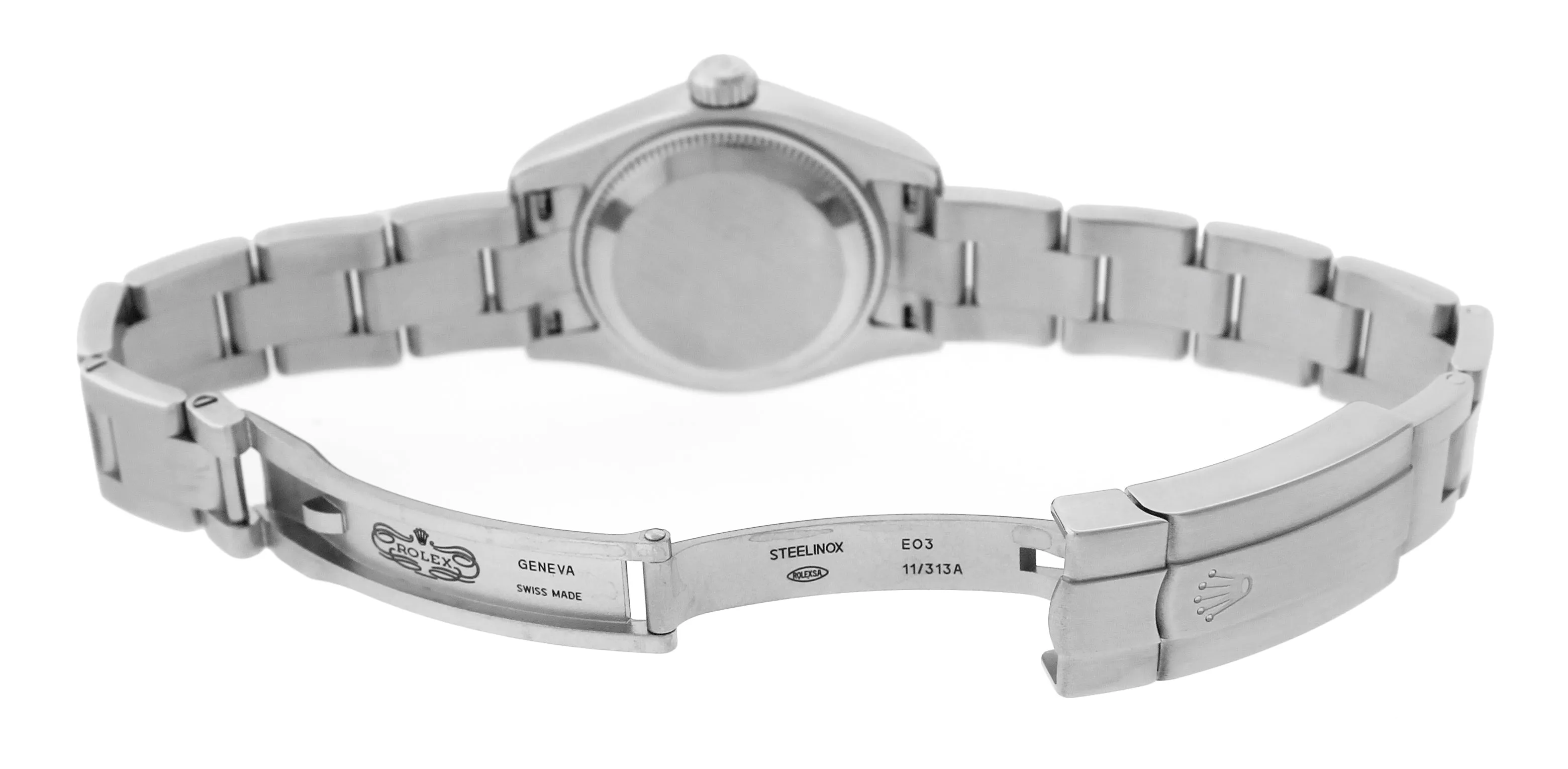 2008 ENGRAVED Ladies Rolex Oyster Perpetual 176210 White 26mm Oyster Watch