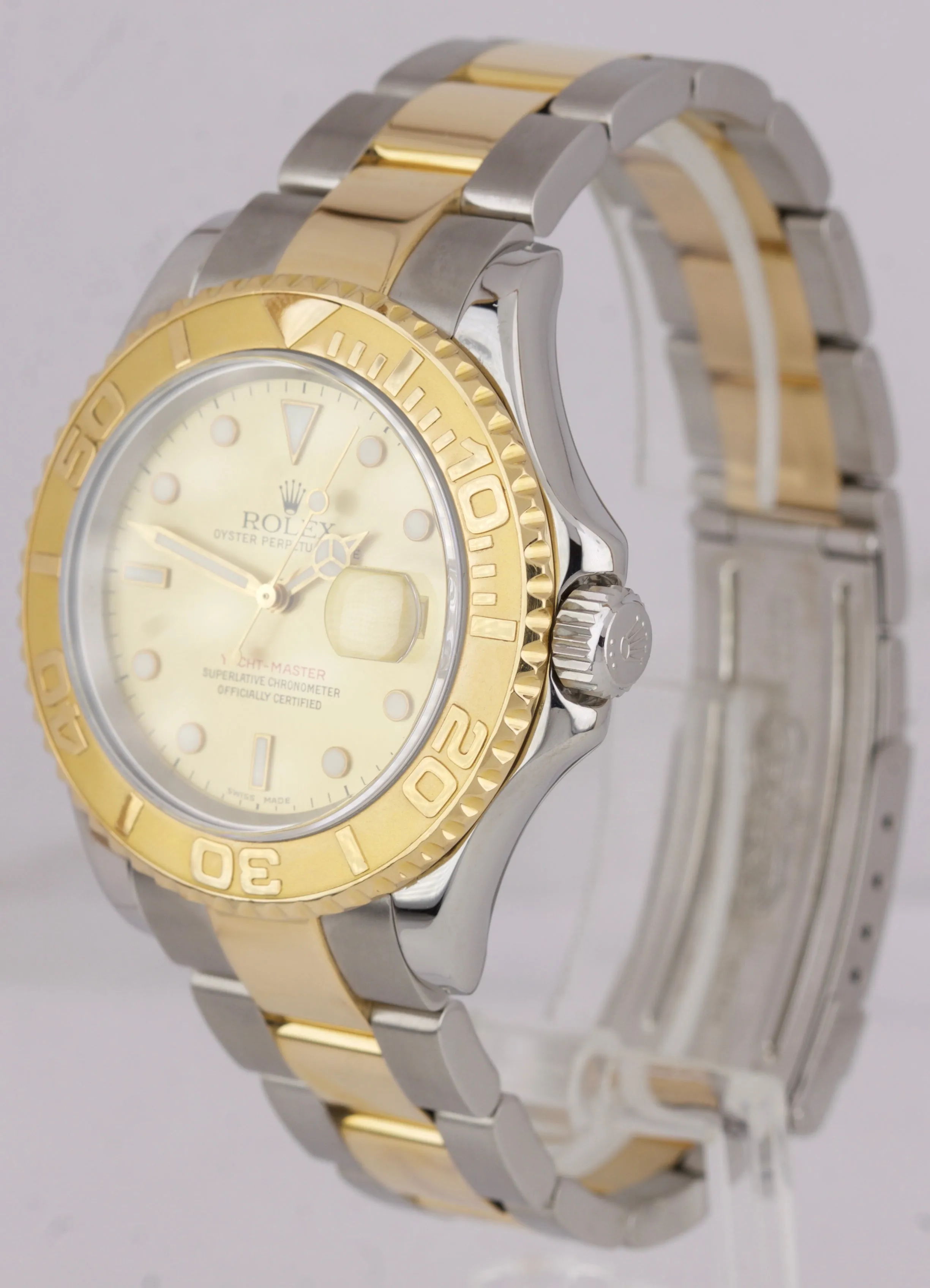 2015 SERVICE Rolex Yacht-Master Two-Tone Gold Steel Champagne 40mm Watch 16623