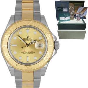 2015 SERVICE Rolex Yacht-Master Two-Tone Gold Steel Champagne 40mm Watch 16623