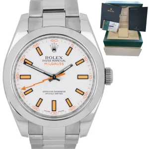 2016 Rolex Milgauss 116400 White Anti-Magnetic Stainless Steel Oyster 40mm Watch