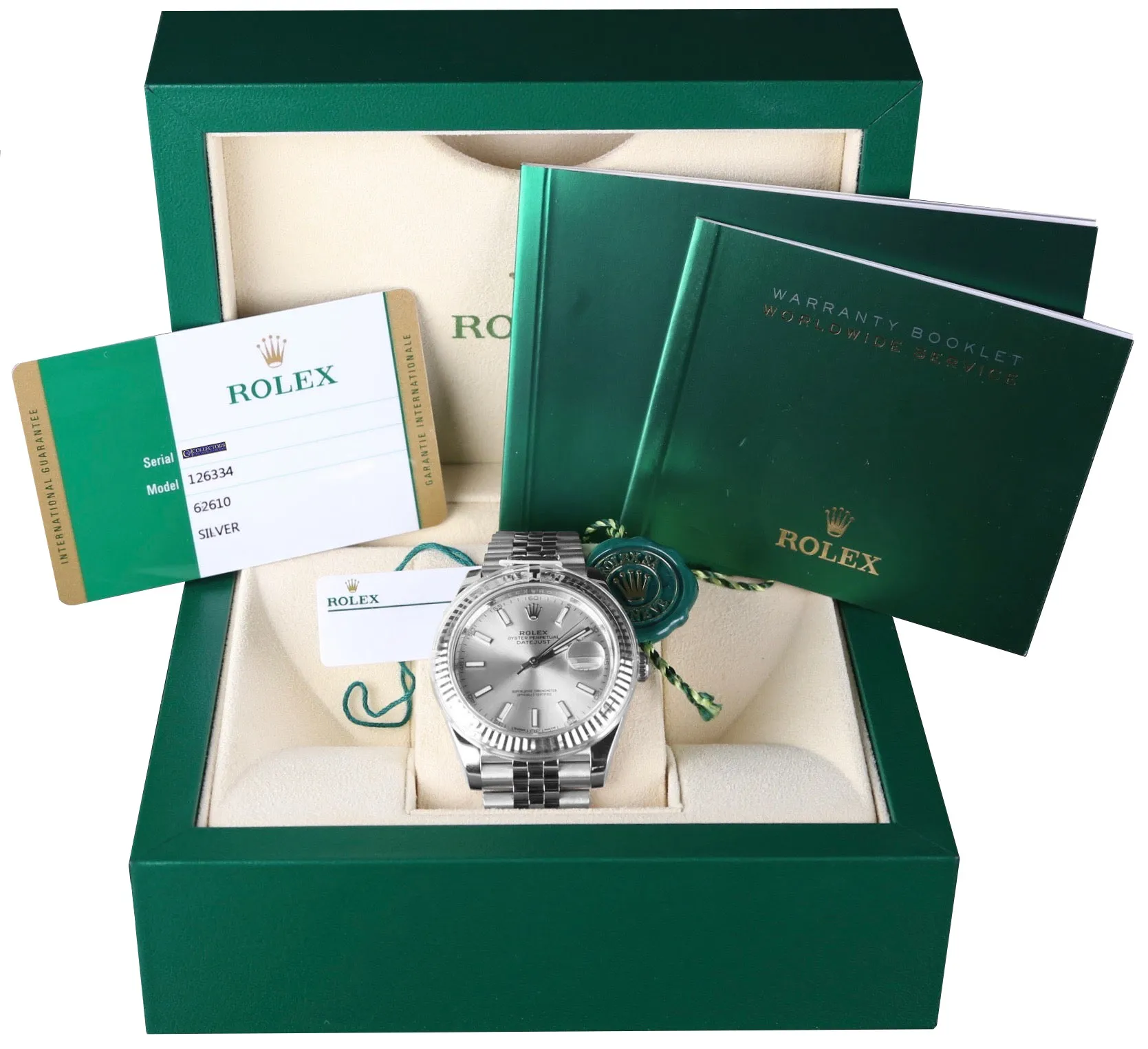 2017 MINT Rolex DateJust 41 126334 Silver Steel Fluted Jubilee 41mm Date Watch
