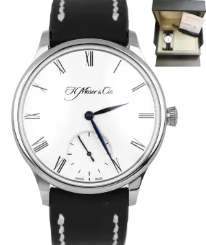 2018 H. Moser & Cie. 18K White Gold Venturer 2327-0200 39mm Alligator Band Watch