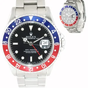 2019 Service Rolex GMT-Master Tritium Pepsi Blue Red Steel 16700 Watch 16710