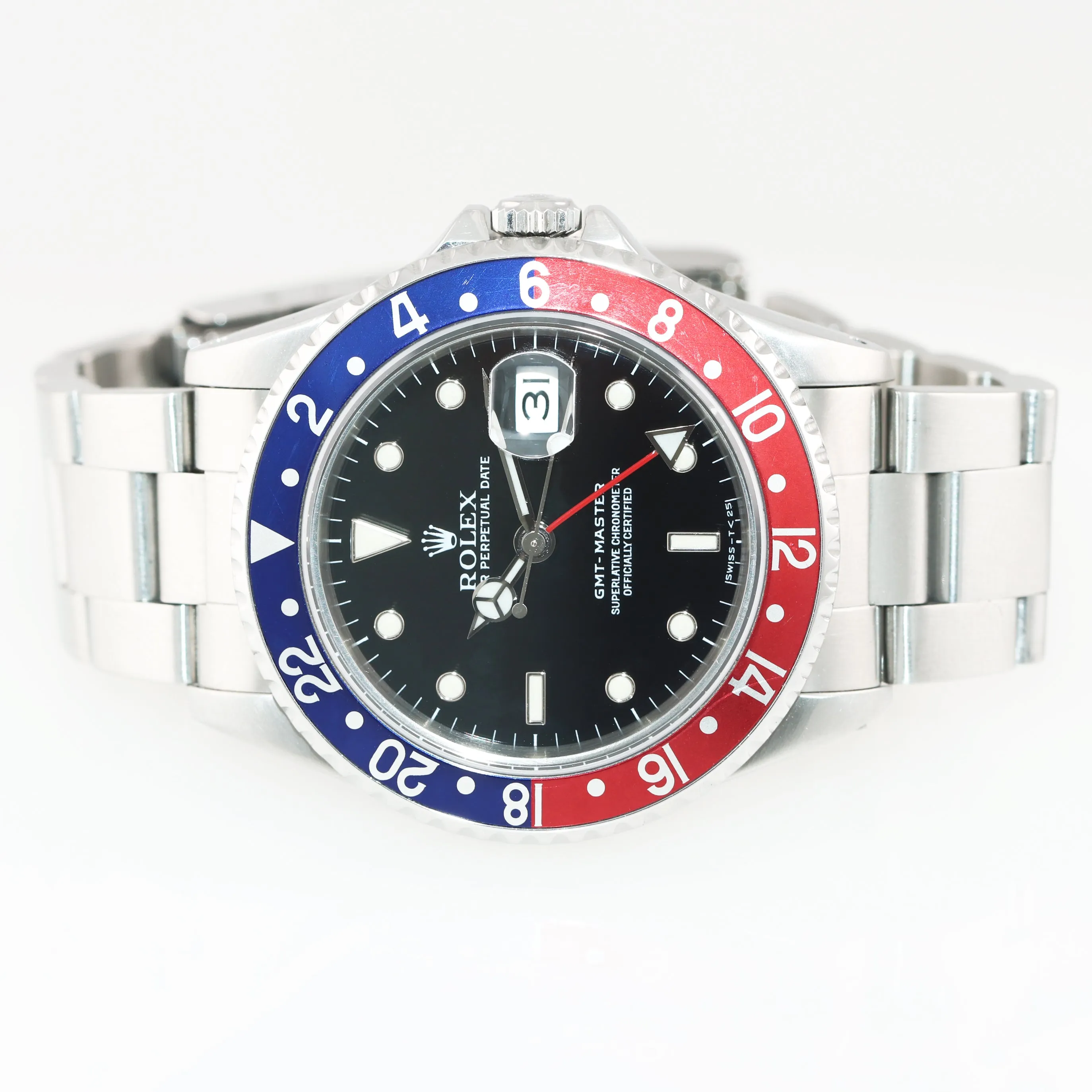 2019 Service Rolex GMT-Master Tritium Pepsi Blue Red Steel 16700 Watch 16710