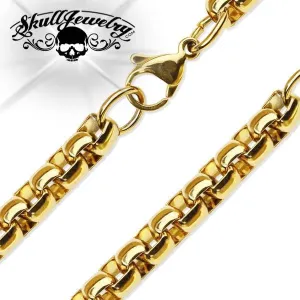 20" Gold-Tone Stainless Steel Round Box Chain Necklace (4 thicknesses)
