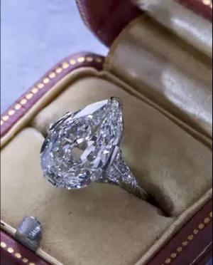 2.70 Ct. Antique Pear Cut Edwardian Style Diamond Engagement Ring VS2 G