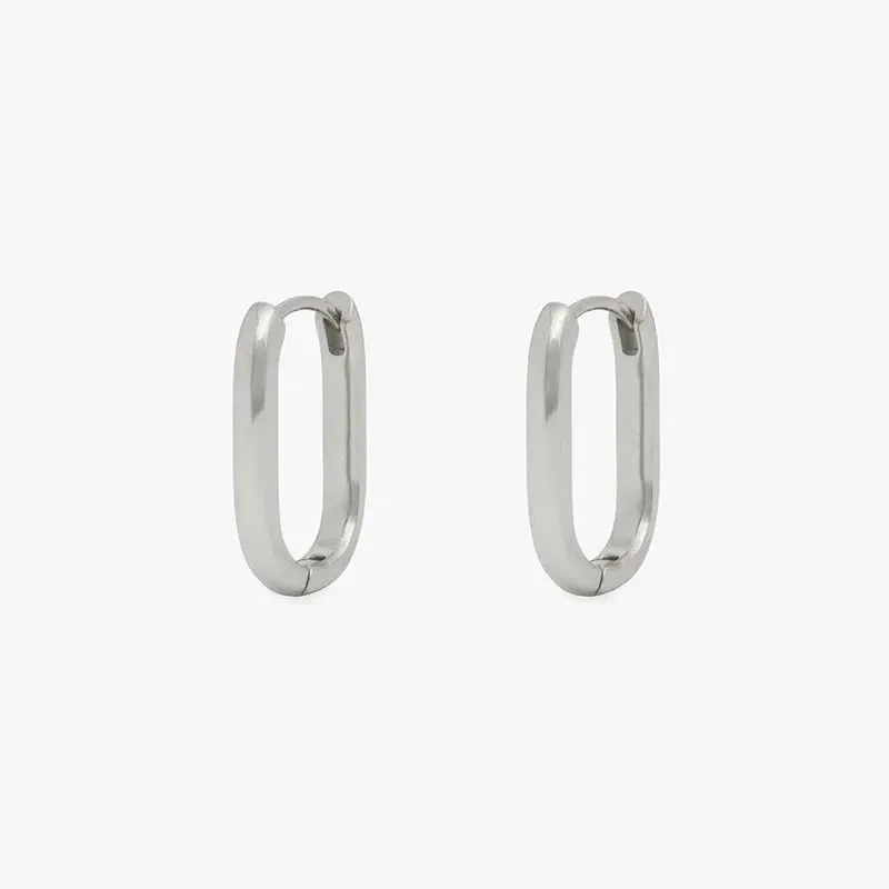 2PCS New Gold Color Square Hoop Earrings Women Men Stainless Steel Huggie Minimalist Punk Unisex Rock Earrings Piercing Jewelry