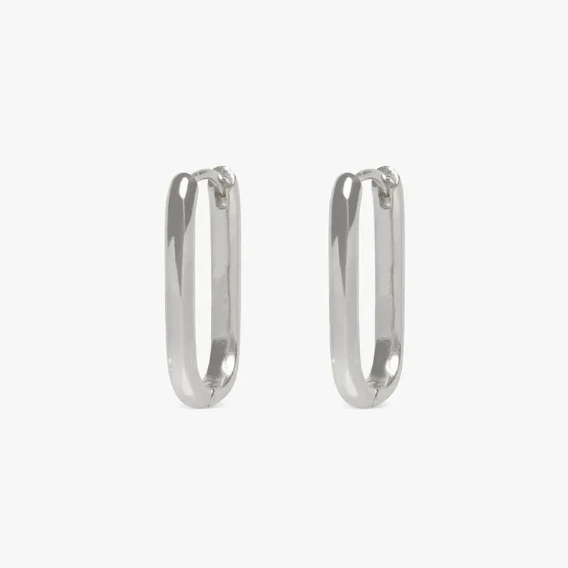 2PCS New Gold Color Square Hoop Earrings Women Men Stainless Steel Huggie Minimalist Punk Unisex Rock Earrings Piercing Jewelry