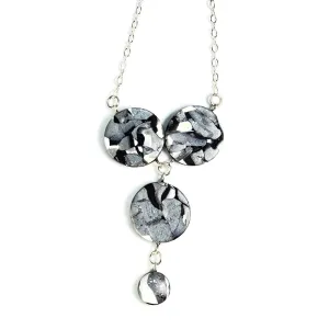 3 Coin Link Necklace - Calacatta