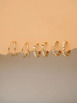 3 pairs Minimal Hoop Earrings