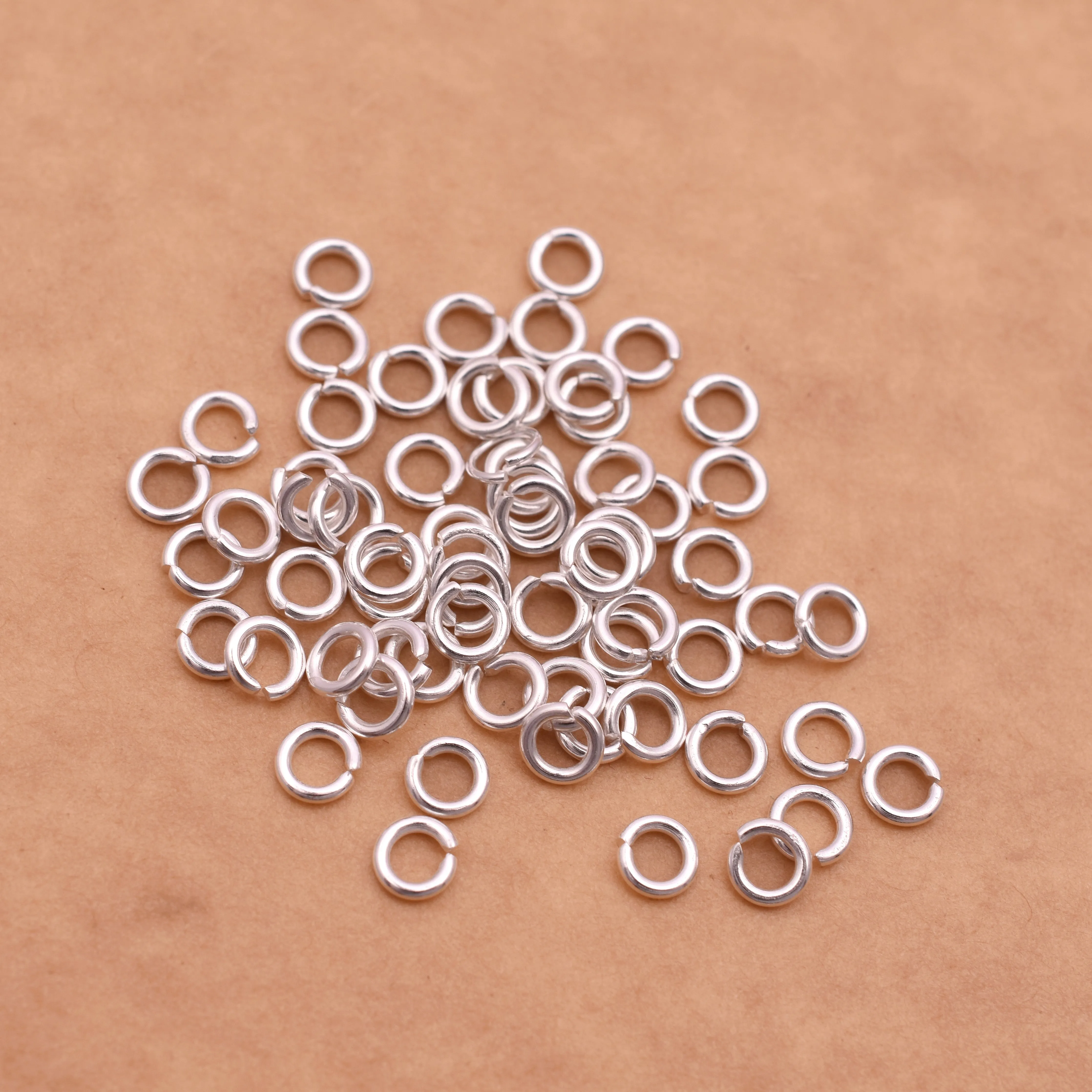 4.7mm - Silver Plated Open / Split Open Round Jump rings