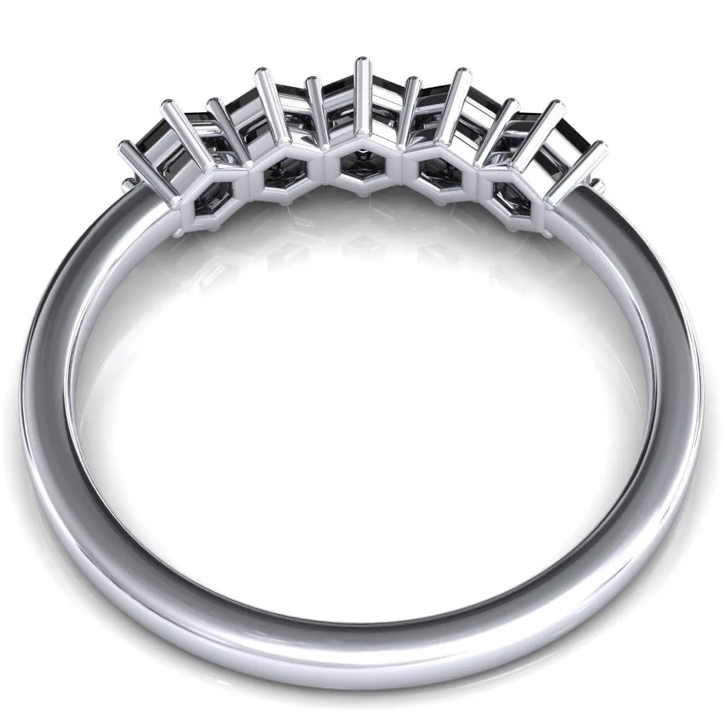 5-Stone 5mm Hexagon Wedding Band