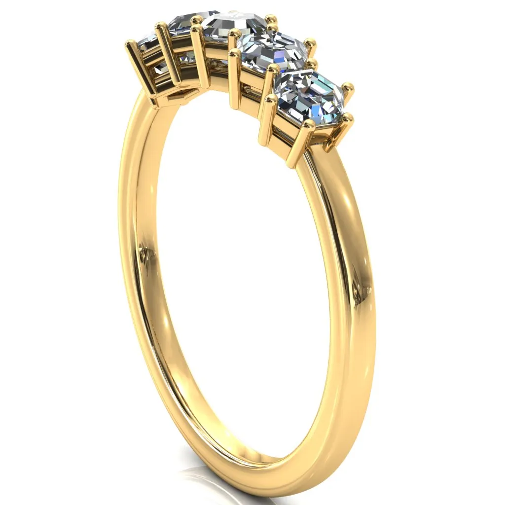 5-Stone 5mm Hexagon Wedding Band