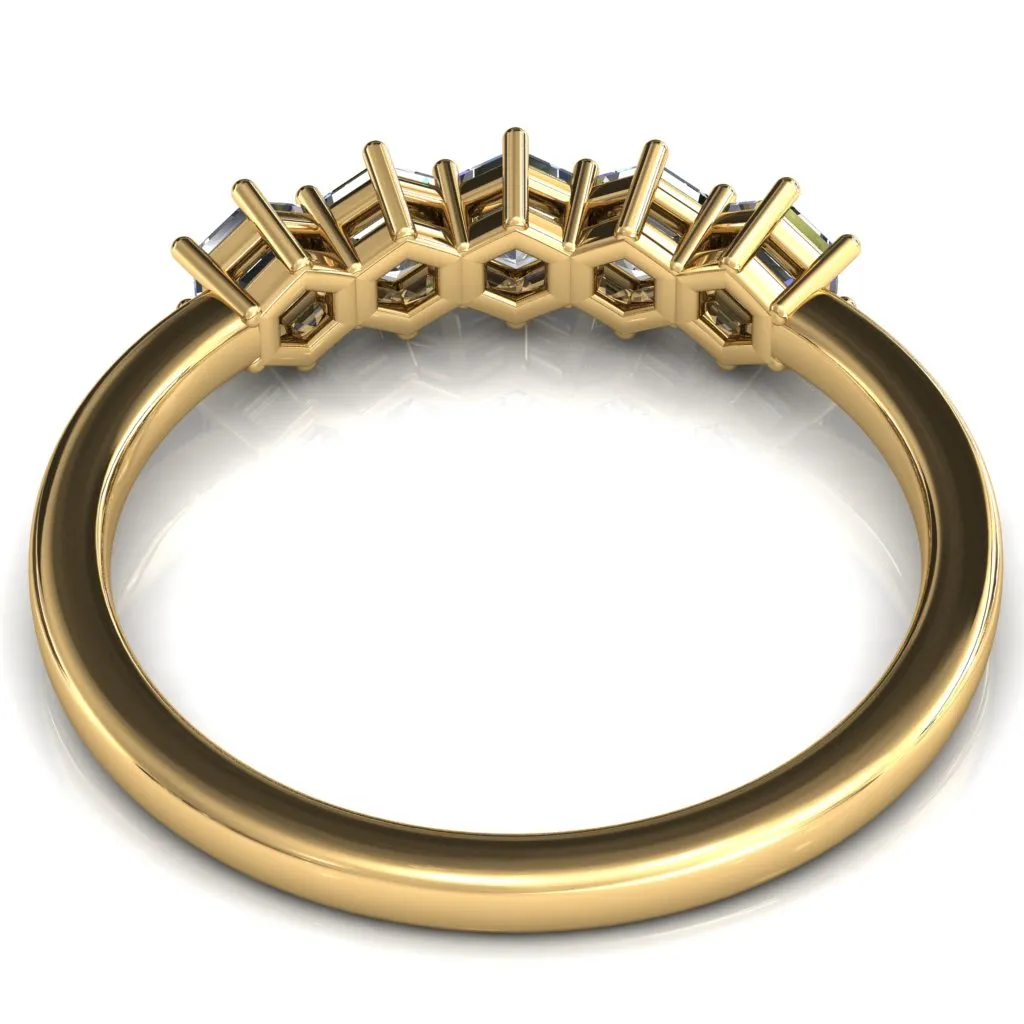 5-Stone 5mm Hexagon Wedding Band