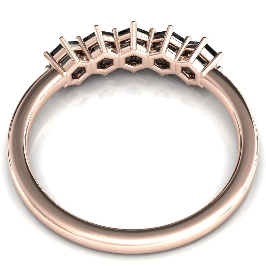 5-Stone 5mm Hexagon Wedding Band
