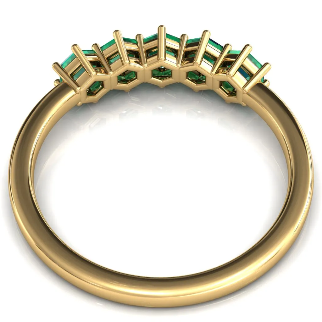 5-Stone 5mm Hexagon Wedding Band
