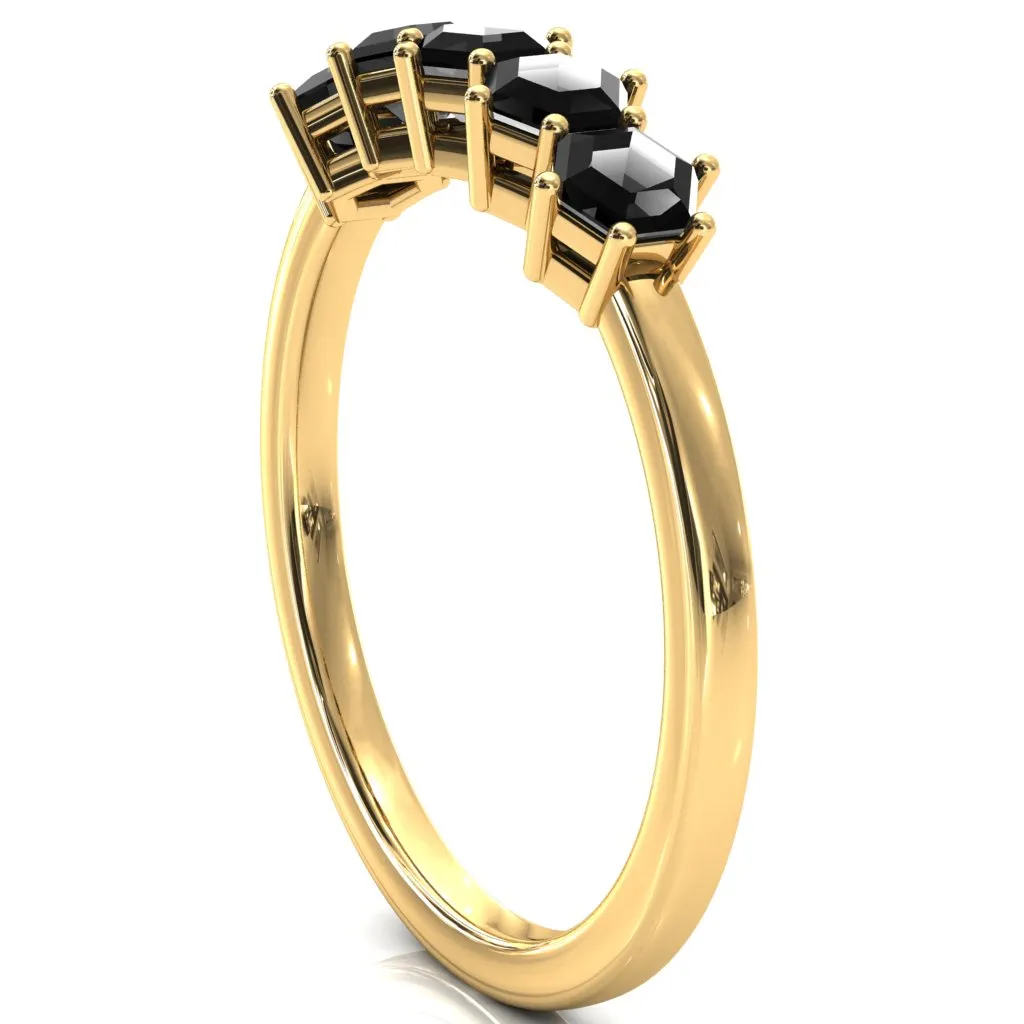 5-Stone 5mm Hexagon Wedding Band
