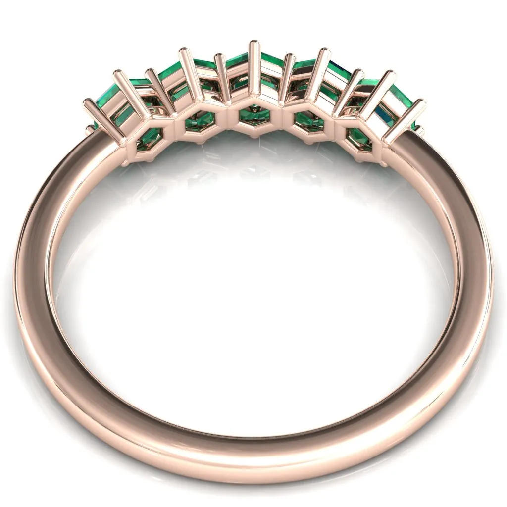 5-Stone 5mm Hexagon Wedding Band