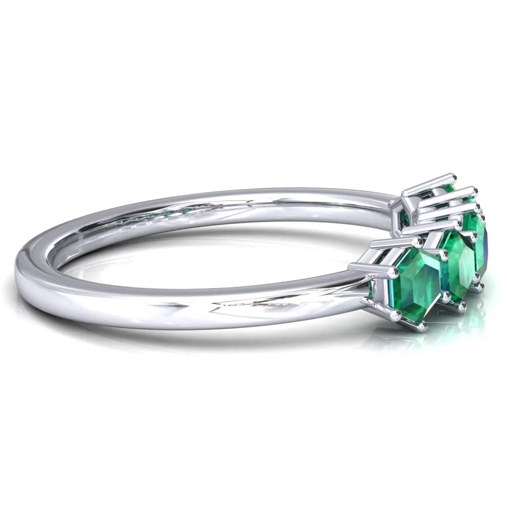 5-Stone 5mm Hexagon Wedding Band