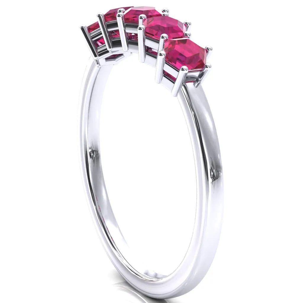5-Stone 5mm Hexagon Wedding Band