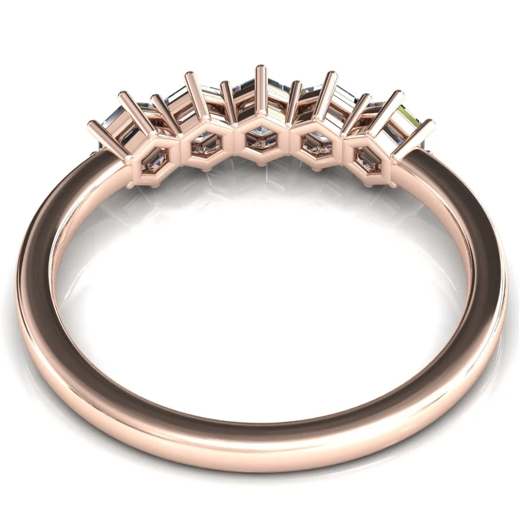5-Stone 5mm Hexagon Wedding Band
