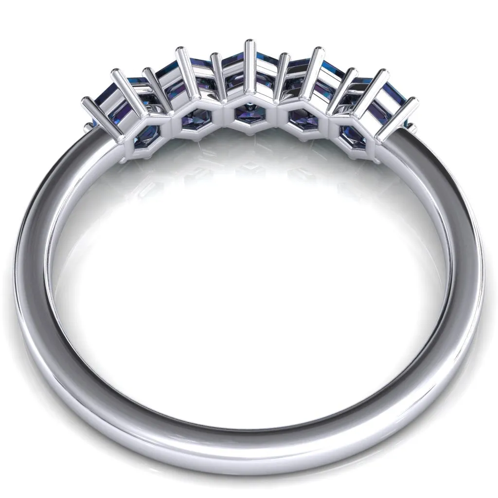 5-Stone 5mm Hexagon Wedding Band