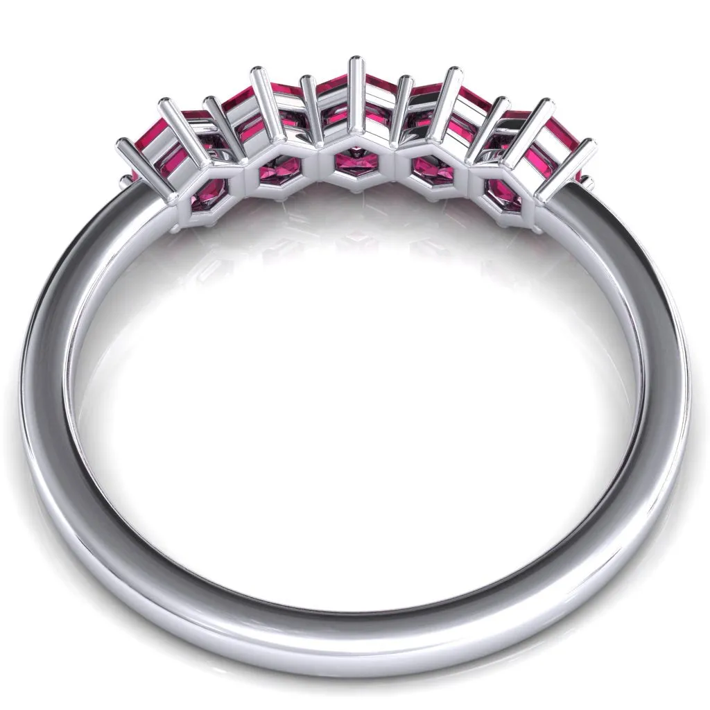 5-Stone 5mm Hexagon Wedding Band
