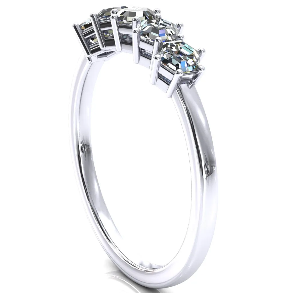 5-Stone 5mm Hexagon Wedding Band