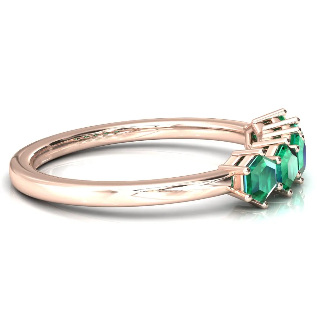 5-Stone 5mm Hexagon Wedding Band