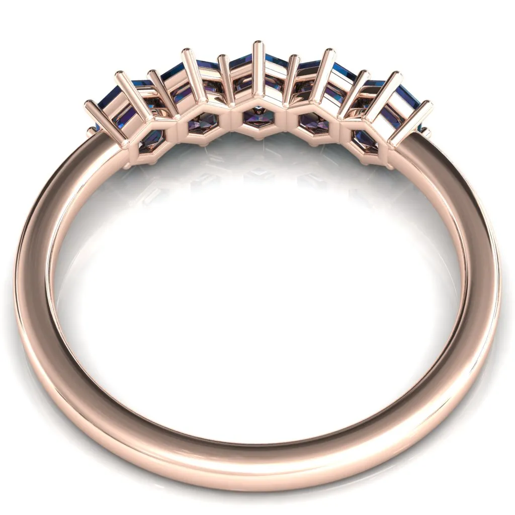 5-Stone 5mm Hexagon Wedding Band