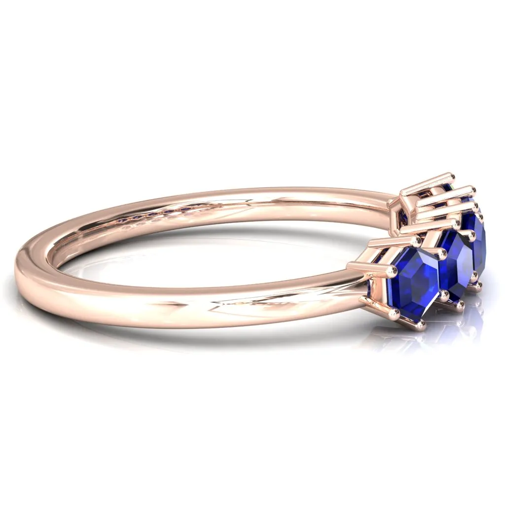5-Stone 5mm Hexagon Wedding Band