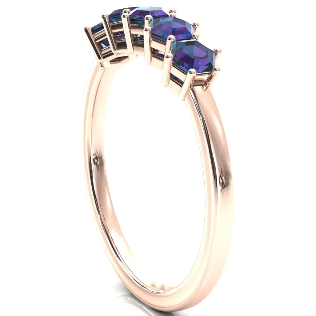 5-Stone 5mm Hexagon Wedding Band