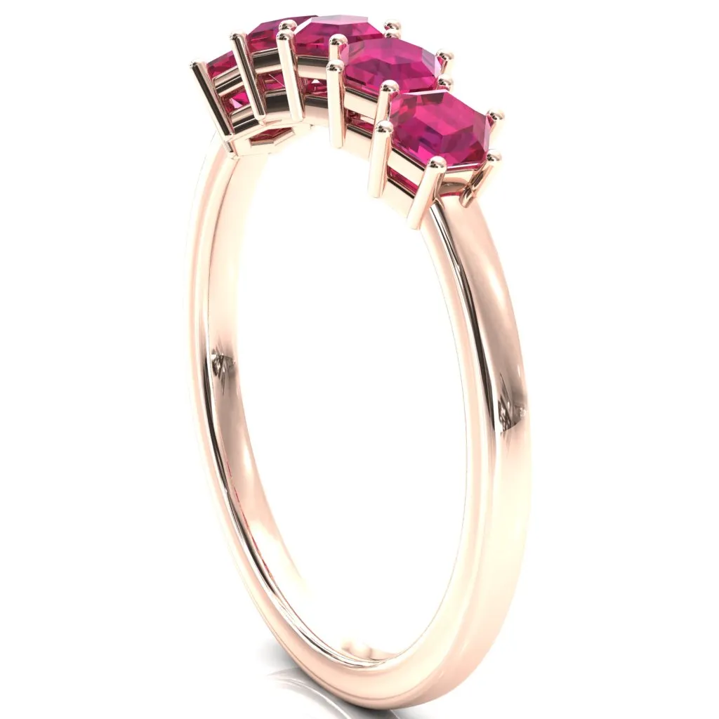 5-Stone 5mm Hexagon Wedding Band