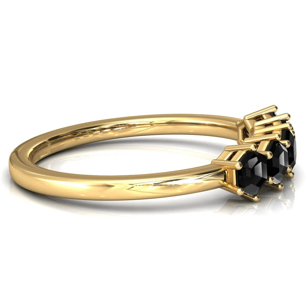 5-Stone 5mm Hexagon Wedding Band