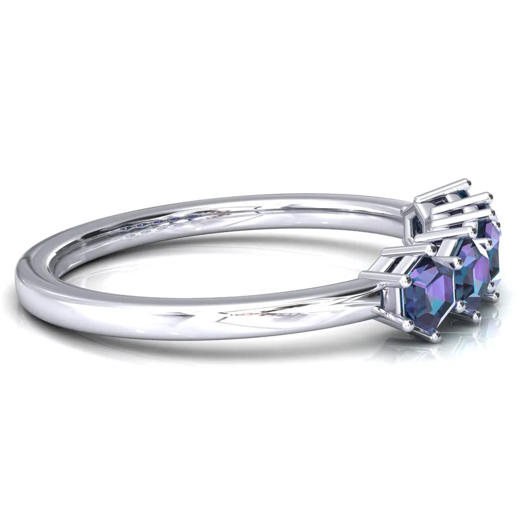5-Stone 5mm Hexagon Wedding Band